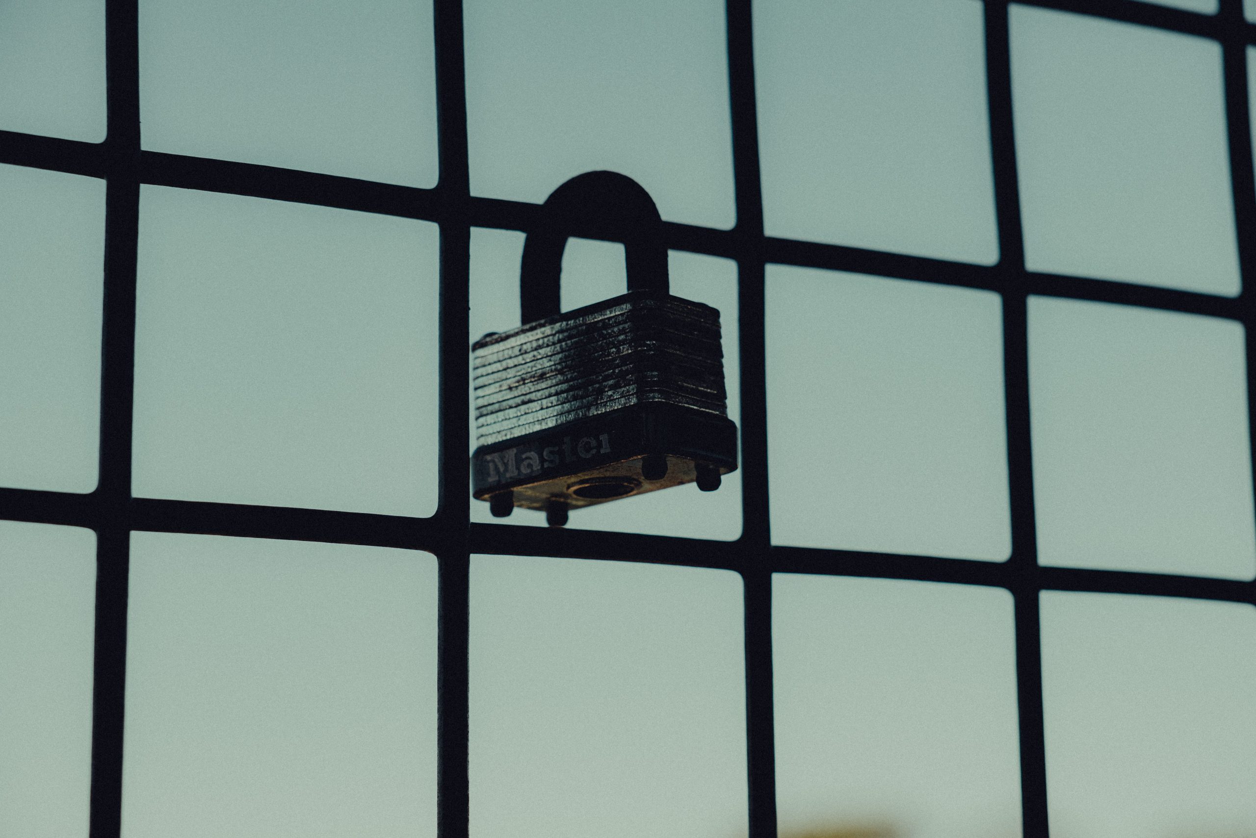 Cadenas acier sur clôture mailles